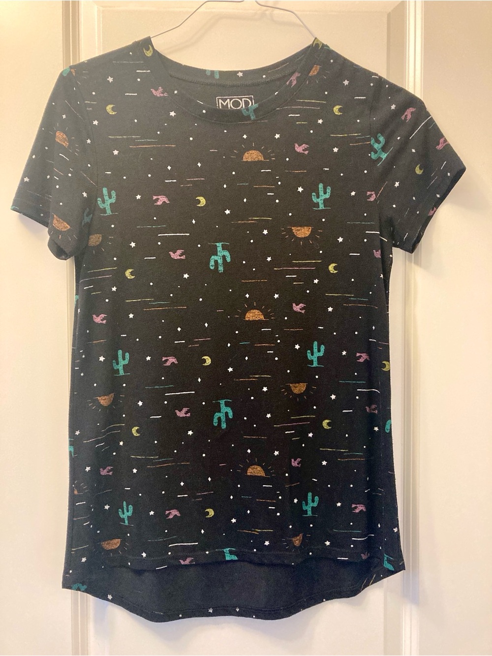 Modern Lux Southwest Cactus Moon Sun Stars Birds T-Shirt